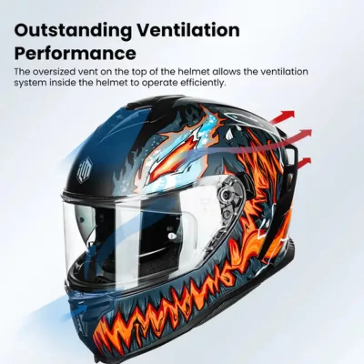 Casco Integral Para Moto Ilm Street Fuego Electrico Ece2206 - Imagen 3