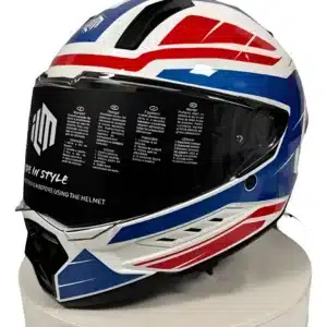 Casco Integral Moto Ilm Veloce Azul Rojo Y Blanco Con Gafas