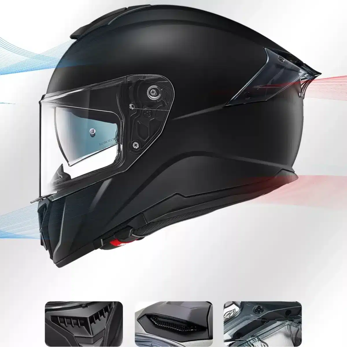 Casco Integral Moto Ilm Negro Mate Con Gafas Internas - Imagen 4