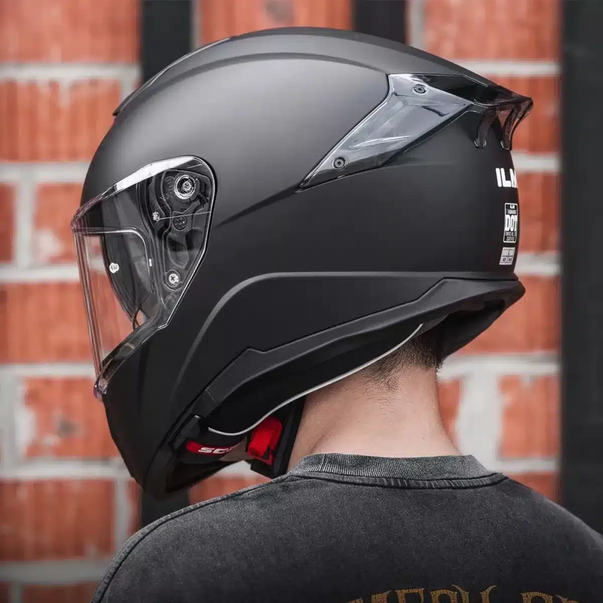 Casco Integral Moto Ilm Negro Mate Con Gafas Internas - Imagen 6