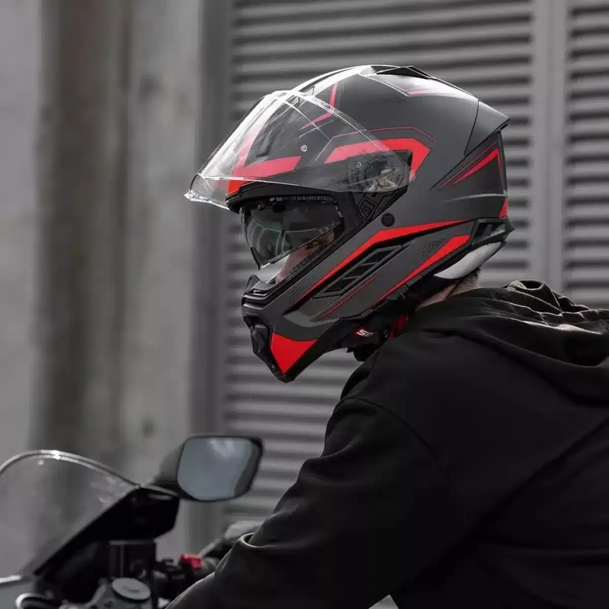 Casco Integral Moto Ilm Veloce Gris Metal Y Rojo Con Gafas Agregar a favoritos - Imagen 3