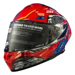 Casco Deportivo Moto Ilm Mf510 Aleron Aerodinamico Sky Red Rojo Sky Red